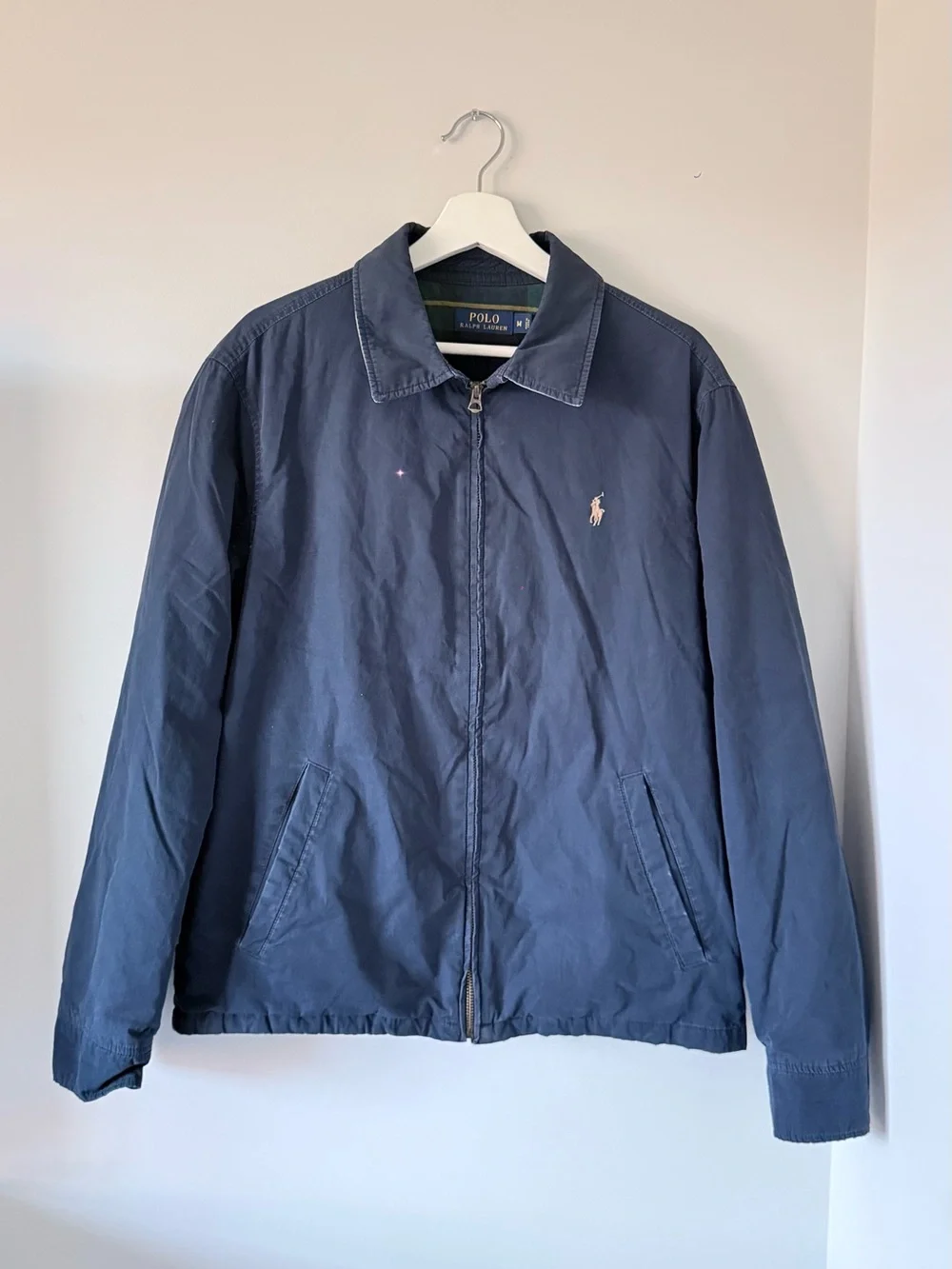Vintage Polo Ralph Lauren Harrington Jacket Men M Plaid Lined Cotton Twill Pony